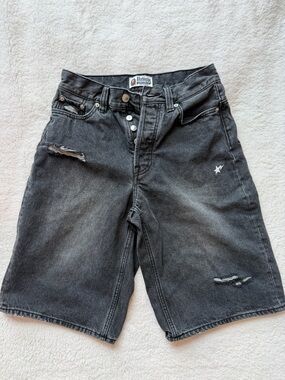 BAPE Japan vintage Black Denim Shorts with Small White Star Detail